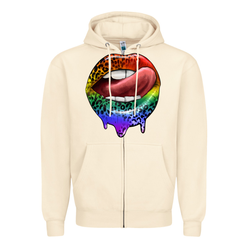 Rainbow Lips Pride Zipper Hoodie by FaDigitalArtStudio | Teevron
