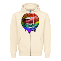 Sandshell rainbow lips pride Zipper Hoodie - FaDigitalArtStudio