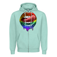Seafoam rainbow lips pride Zipper Hoodie - FaDigitalArtStudio