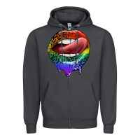 Smoke rainbow lips pride Zipper Hoodie - FaDigitalArtStudio