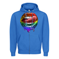 True Royal rainbow lips pride Zipper Hoodie - FaDigitalArtStudio