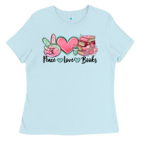 Peace Love Books Ladies Tee | Teevron