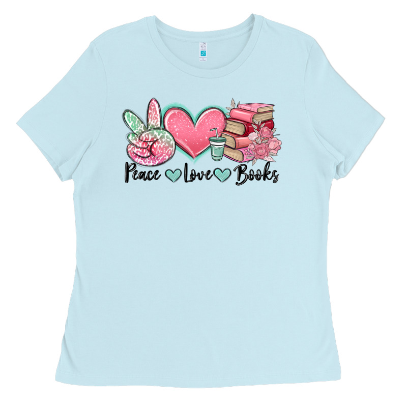 Peace Love Books Ladies Tee by MaliasSmallBusiness | Teevron