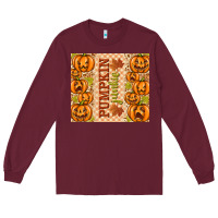 Burgundy Fall Pumpkin Junkie Long Sleeve Tee - texasbilliewilder