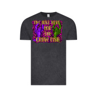 Vintage Black mardi gras i'm just here for the craw fish with lobster Vintage Tee - RanaPortraitStore