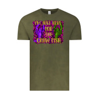 Vintage Olive mardi gras i'm just here for the craw fish with lobster Vintage Tee - RanaPortraitStore