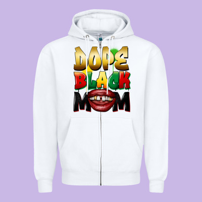 Dope Black Mom Zipper Hoodie Designed By Fadigitalartstudio