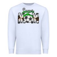 White Soccer Mom Premium Sweatshirt - CowhideDigitalArt