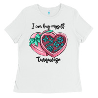 White i can buy myself turquoise Ladies Tee - MaliasSmallBusiness