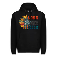 Black Long live freedom Premium Hoodie - FaDigitalArtStudio