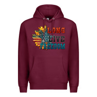 Burgundy Long live freedom Premium Hoodie - FaDigitalArtStudio