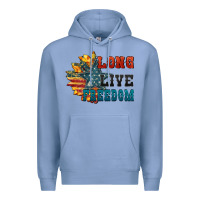 Colony Blue Long live freedom Premium Hoodie - FaDigitalArtStudio