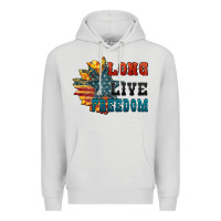 Dove Grey Long live freedom Premium Hoodie - FaDigitalArtStudio