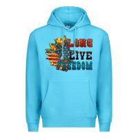 Ocean Blue Long live freedom Premium Hoodie - FaDigitalArtStudio