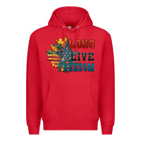 Red Long live freedom Premium Hoodie - FaDigitalArtStudio
