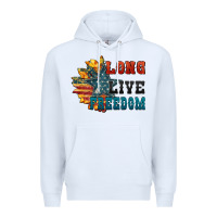White Long live freedom Premium Hoodie - FaDigitalArtStudio
