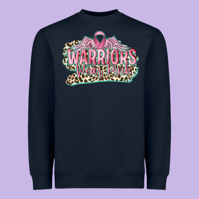 Warriors Wear Pink Breast Cancer Heavyweight Sweatshirt Designed By Cowgirlartshop