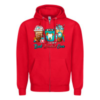 Red Best Dentist Ever Dentist Coffee Cups Zipper Hoodie - FaDigitalArtStudio