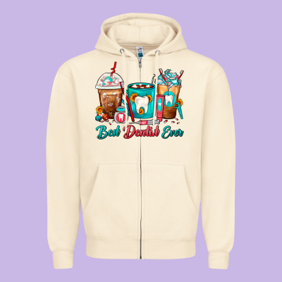 Best Dentist Ever Dentist Coffee Cups Zipper Hoodie Designed By Fadigitalartstudio