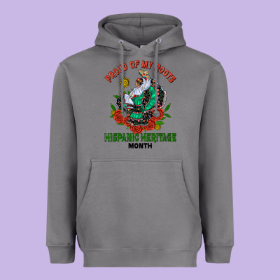 Traditional Lady Hispanic Heritage Month Heavyweight Hoodie Designed By Bundleandbundleshop