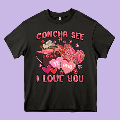 Concha See Te Amo  I Love You Heavy Core Tee Designed By Maliassmallbusiness