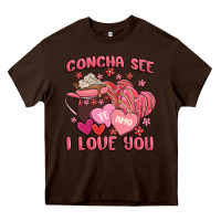 Chocolate Brown concha see te amo  i love you Heavy Core Tee - MaliasSmallBusiness