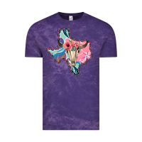 Cloud Purple Texas Boho Bull Skull Vintage Tee - Bettercallsaul