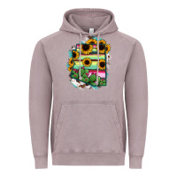 Arizona Map Sunflower Cactus Serape Vintage Hoodie | Teevron
