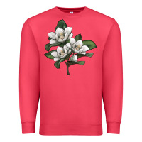 Cardinal Magnolia Flower Illustration Premium Sweatshirt - LillyAllenDesigns