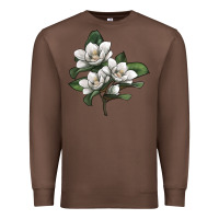 Chestnut Magnolia Flower Illustration Premium Sweatshirt - LillyAllenDesigns
