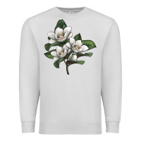 Dove Grey Magnolia Flower Illustration Premium Sweatshirt - LillyAllenDesigns
