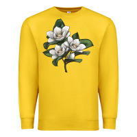 Lemon Magnolia Flower Illustration Premium Sweatshirt - LillyAllenDesigns