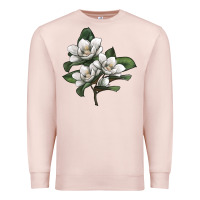 Pale Pink Magnolia Flower Illustration Premium Sweatshirt - LillyAllenDesigns