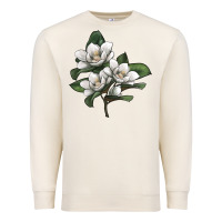 Sandshell Magnolia Flower Illustration Premium Sweatshirt - LillyAllenDesigns