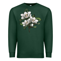 Sports Green Magnolia Flower Illustration Premium Sweatshirt - LillyAllenDesigns