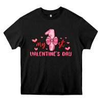 Black my first valentines day Heavy Core Tee - MaliasSmallBusiness