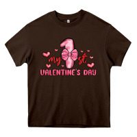 Chocolate Brown my first valentines day Heavy Core Tee - MaliasSmallBusiness