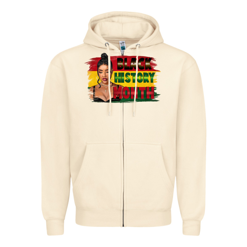 Black History Month Black Girl Zipper Hoodie by FaDigitalArtStudio | Teevron