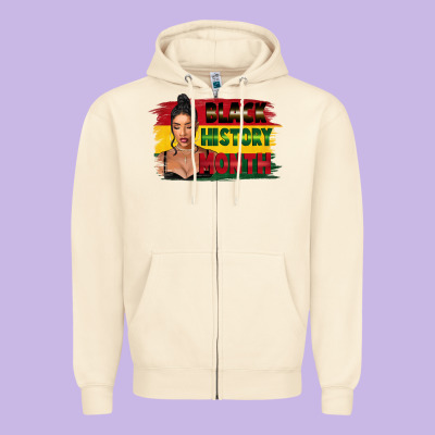 Black History Month Black Girl Zipper Hoodie Designed By Fadigitalartstudio