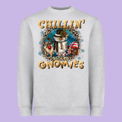 Chillin With My Gnomies Heavyweight Sweatshirt Designed By Cowgirlartshop