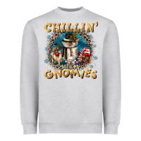 Heather Grey chillin with my gnomies Heavyweight Sweatshirt - CowGirlArtShop