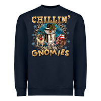 Navy chillin with my gnomies Heavyweight Sweatshirt - CowGirlArtShop