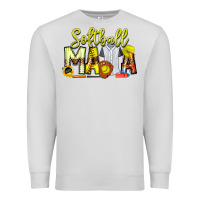 Dove Grey Softball Mama Premium Sweatshirt - CowhideDigitalArt