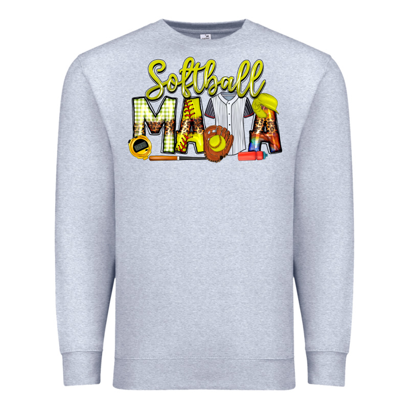Softball Mama Premium Sweatshirt by CowhideDigitalArt | Teevron