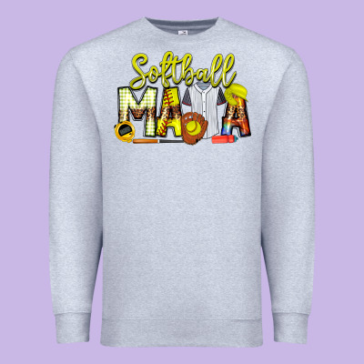 Softball Mama Premium Sweatshirt Designed By Cowhidedigitalart