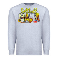Heather Grey Softball Mama Premium Sweatshirt - CowhideDigitalArt