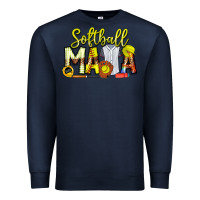 Navy Softball Mama Premium Sweatshirt - CowhideDigitalArt