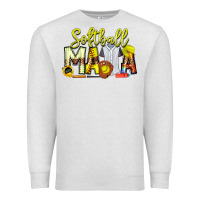 Oatmeal Heather Softball Mama Premium Sweatshirt - CowhideDigitalArt
