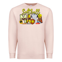 Pale Pink Softball Mama Premium Sweatshirt - CowhideDigitalArt