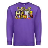 Purple Softball Mama Premium Sweatshirt - CowhideDigitalArt